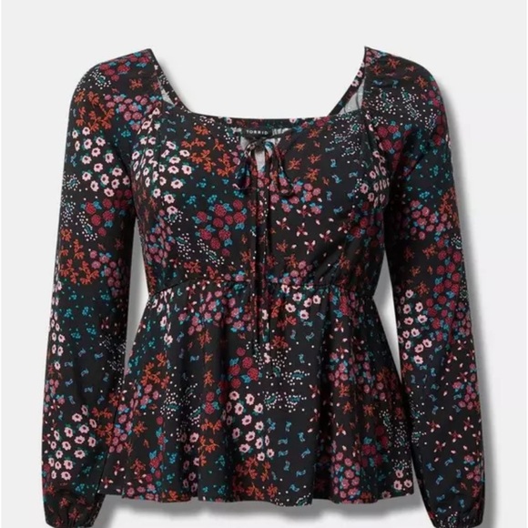 TORRID Peplum Sweetheart Floral Top - Picture 11 of 11